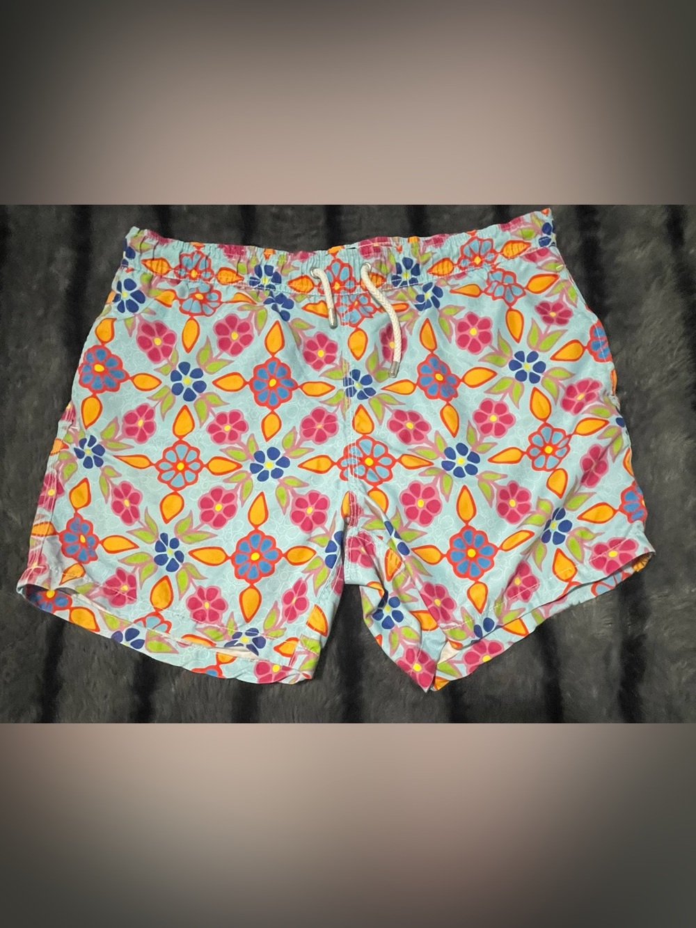 Bertigo Women's Floral Swim Shorts in Light Blue and Pink